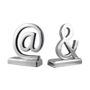    Cast Aluminum @ and Ampersand Symbol Bookends