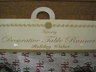 CHRISTMAS TABLE RUNNER TAPESTRY HOLIDAY 72 NEW  