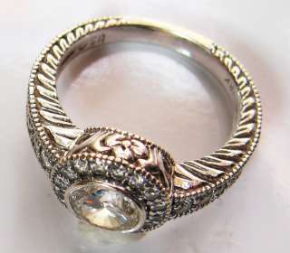 18K White Gold .82 ct. Brilliant Round Cut Diamond Wedding Ring Deco 