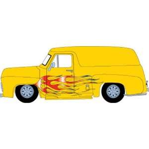    HO RTR 1955 Ford F 100 Panel Truck, Yel/Flames #2 Toys & Games