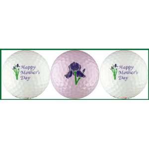  Happy Mothers Day Golf Balls w/ Irises Variety Sports 