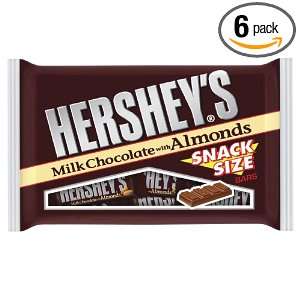   Bars, Milk Chocolate with Almonds, 10.78 Ounce Packages (Pack of 6