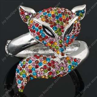 Huge Fox Animal multicolor Swarovski Crystal fashion jewelry Bracelet 
