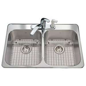  Kindred Sinks CDL2233 8S Double Bowl 20 Gauge Drop In Sink 