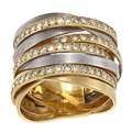 18k Two tone Gold 1 1/2ct TDW Diamond Twisted Ring (H I, SI1 SI2)
