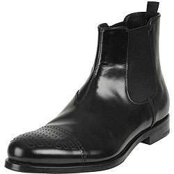 Prada Mens Black Leather Boots  