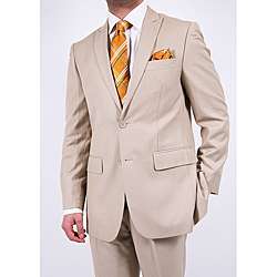 Ferrecci Mens Tan Two button Slim fit Suit  