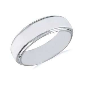  7mm Tungsten Band with Raised Shiny Center Jewelry