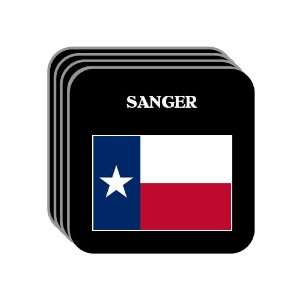  US State Flag   SANGER, Texas (TX) Set of 4 Mini Mousepad 