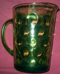 Vintage Green Bubble Glass Over 4 Pounds, Almost 8 Tall, 6 Diameter 