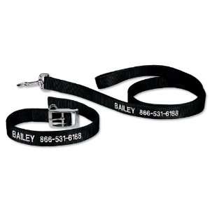  Personalized Buckle Collar And Lead / 16 Collar, Black 