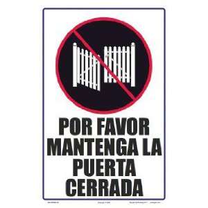  Keep Gate Closed Spanish Sign 6901Wa0812S