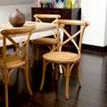 Cross back Two tone Brown Wood Dining Chair  