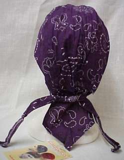 Purple Paisley Chemo Cancer Head Wrap Hat Durag Cap NWT  