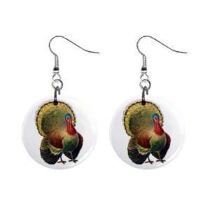 Thanksgiving Turkey #2 Dangle Button Earrings Jewelry 17007262