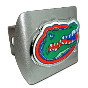 University of Florida Brushed Silver with Color Gator Head Emblem 