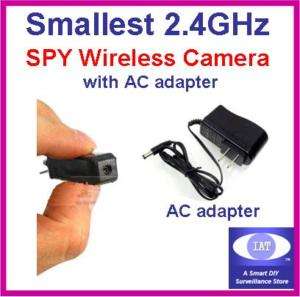   Mini SPY Wireless Hidden Pinhole Color A/V Camera NTSC PAL 8 CH  