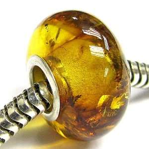   Amber Round Bead For Pandora Troll European Charm Bracelets Jewelry