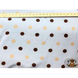  Fleece Printed MISC *BEIGE BROWN DOTS* Fabric By the Yard 