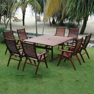   SET 501 Nine Square Table Outdoor Dining Set Patio, Lawn & Garden
