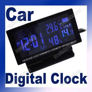 NEW LCD Screen Digital Clock Car Thermometer In/Outdoor  