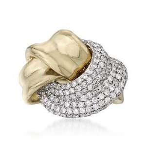  .95 ct. t.w. Round Diamond Knot Ring In 14kt Yellow Gold 