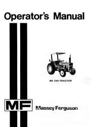 Massey Ferguson MF 245 MF245 Tractor Operators Manual  