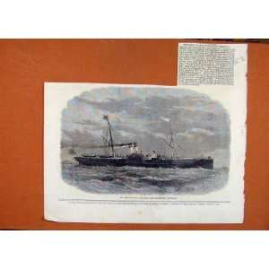  Isle Mam Steam Boat Tynwald C1866 London News Old Print 