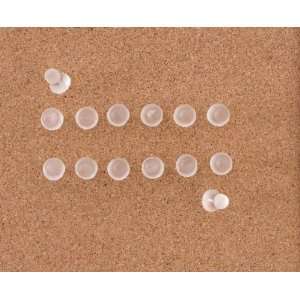  Office Push Pins   Set of 14 (White Frost) (.5H x .75W x 