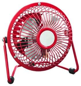 Red Desk Top High Velocity Personal Fan  Steel Metal Construction 