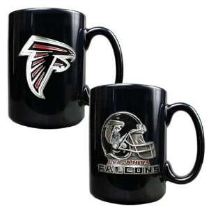  Atlanta Falcons NFL 2pc Black Ceramic Coffee Mug Set 