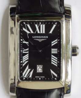 Longines 2000s Dolce Vita Large Steel Rectangular Mens Wristwatch L5 