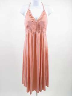 SWEETEES Rose Pink Pleated Cotton Halter Dress Sz M  