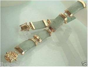 Chinese jewelry green jade link bracelet  