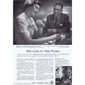  1956 Bell Telephone She likes to help people Vintage Ad 
