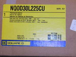 NEW SQUARE D NQOD30L225CU PANELBOARD INTERIOR 225 AMP S  