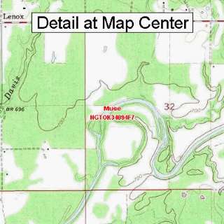 USGS Topographic Quadrangle Map   Muse, Oklahoma (Folded/Waterproof 