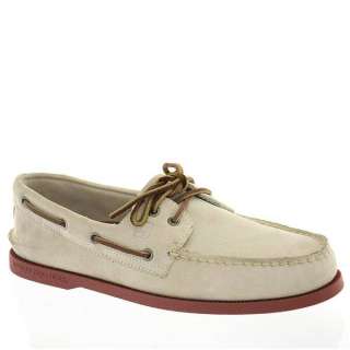 Sperry Mens Boat Shoes Top Sider A/O White Suede  