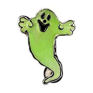Belly Ring with Top Drop Glow in the Dark Epoxy Ghost   14G   3/8 Bar 