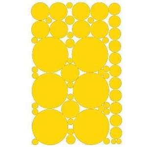  53 Yellow Vinyl Polka Dots Wall Decor Decals Stickers 