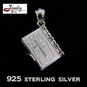 Sterling Silver BIBLE Our Lords Prayer Book Pendant  
