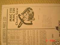 McCulloch mac 110, mac 120 parts list  
