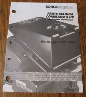Kohler Command 5 HP Horizontal Crankshaft Parts Manual Catalog  
