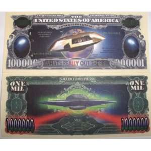  Set of 10 Bills UFO Million Dollar Bill Toys & Games