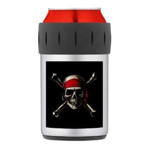  Thermos Can Cooler Koozie Pirate Skull Crossbones 