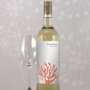  Personalized Coral Reef Wedding Wine Bottle Label W1051 14 