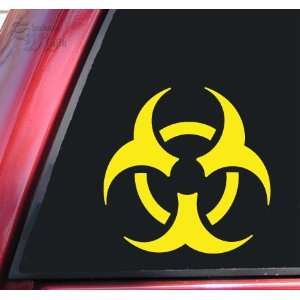  Biohazard Symbol Vinyl Decal Sticker   Yellow Automotive