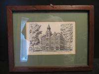 Preble County EATON Ohio OLD NORTH SCHOOL Framed Signed Print ROSIE 