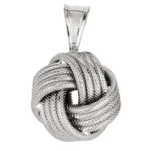 Sterling Silver Rhodium Plated Textured 4 line Lovekno Necklace   18 