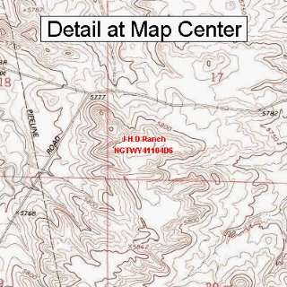   Topographic Quadrangle Map   J H D Ranch, Wyoming (Folded/Waterproof